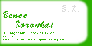 bence koronkai business card